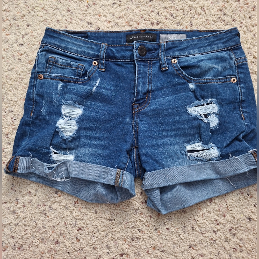 Aeropostle Midi Denim Jean Shorts Size 2